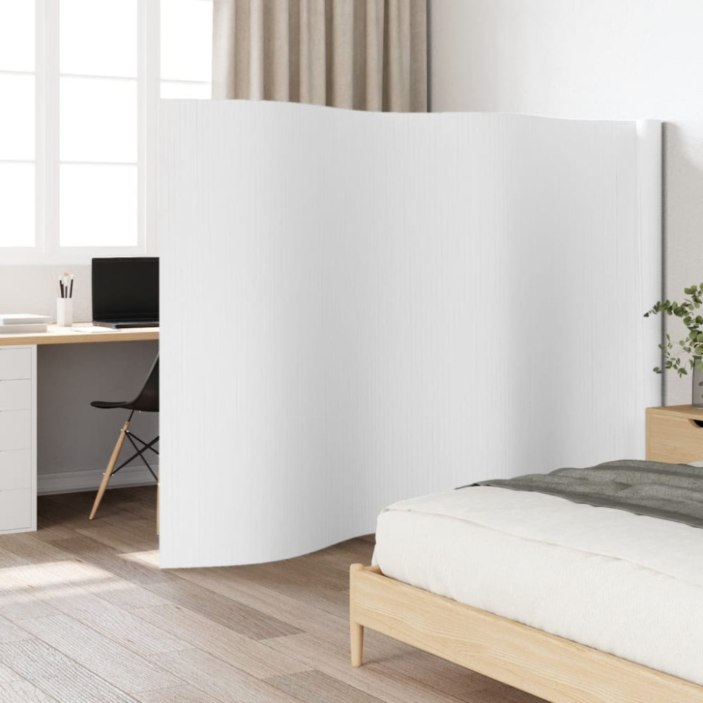 Produktbild för Rumsavdelare vit bredd 600 cm höjd 165 cm bambu
