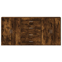 Produktbild för Skänkar 3 st rökfärgad ek 60x31x84 cm konstruerat trä