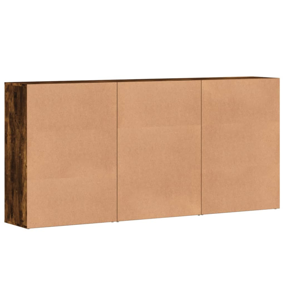 Produktbild för Skänkar 3 st rökfärgad ek 60x31x84 cm konstruerat trä