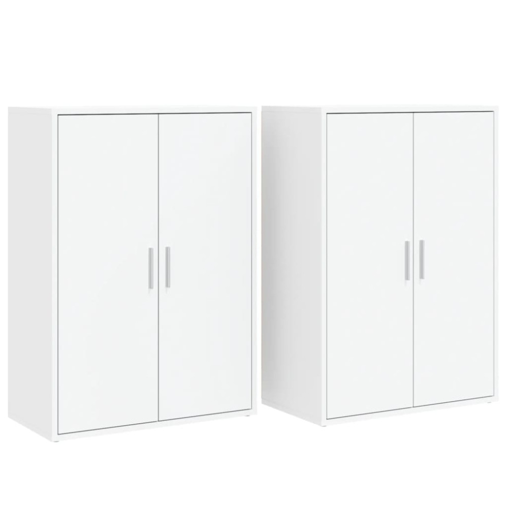 Produktbild för Skänkar 2 st vit 60x31x84 cm konstruerat trä