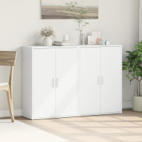 Produktbild för Skänkar 2 st vit 60x31x84 cm konstruerat trä