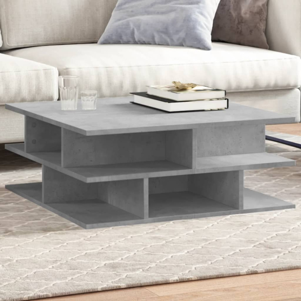 Produktbild för Soffbord betonggrå 70x70x29 cm konstruerat trä