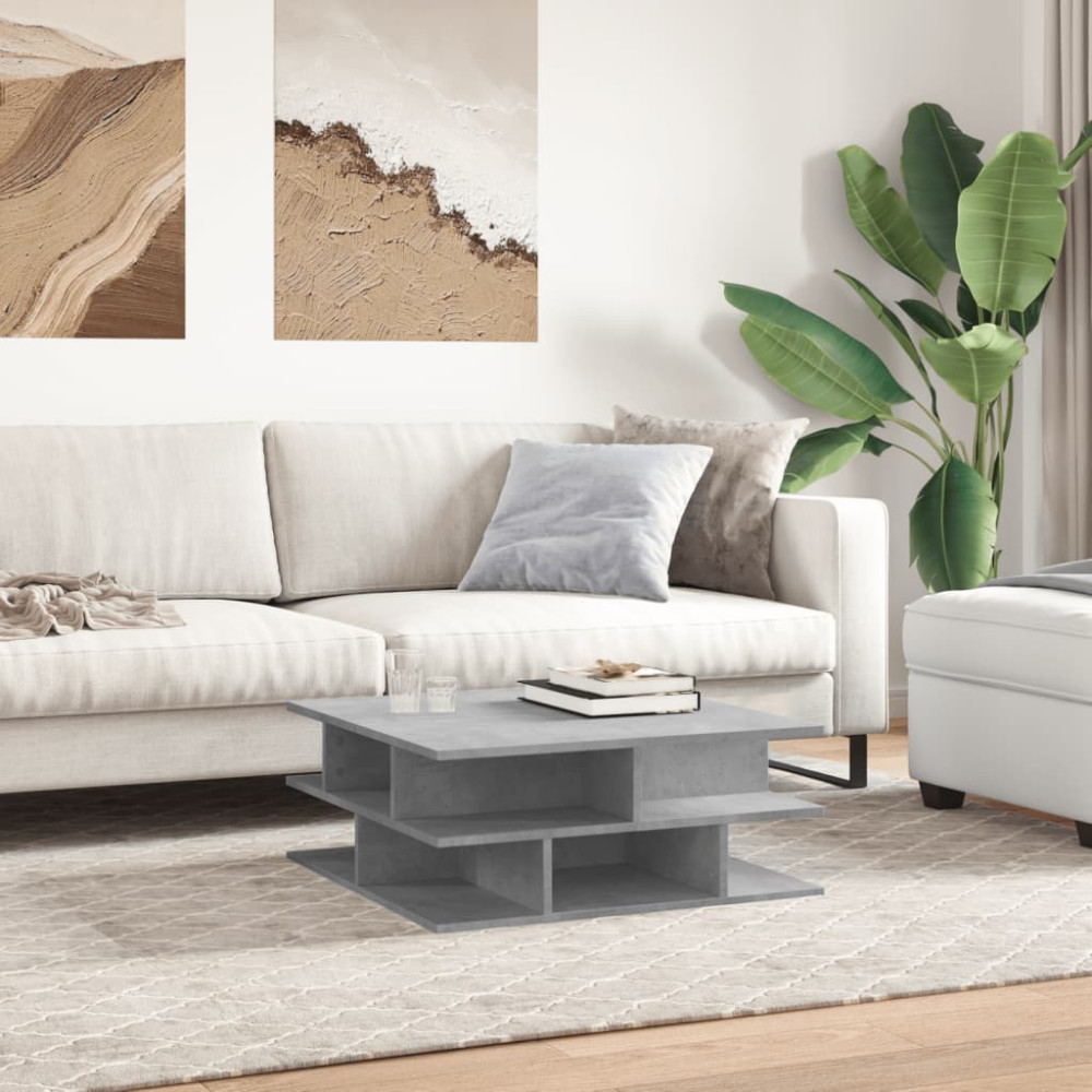 Produktbild för Soffbord betonggrå 70x70x29 cm konstruerat trä