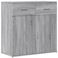 Produktbild för Skänkar 2 st grå sonoma 79x38x80 cm konstruerat trä