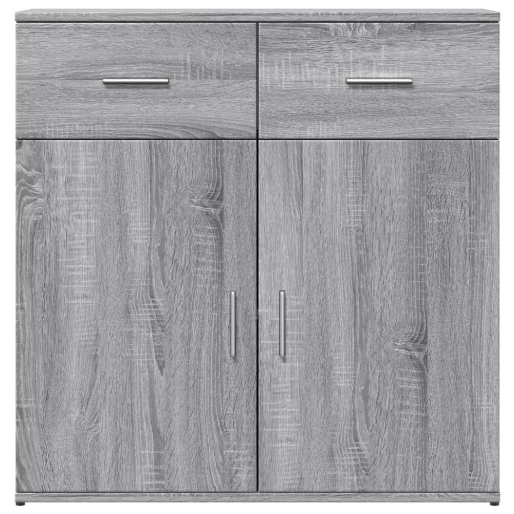 Produktbild för Skänkar 2 st grå sonoma 79x38x80 cm konstruerat trä