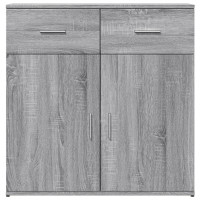 Produktbild för Skänkar 2 st grå sonoma 79x38x80 cm konstruerat trä