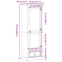 Produktbild för Garderob Corona 55x38x170 cm massiv furu