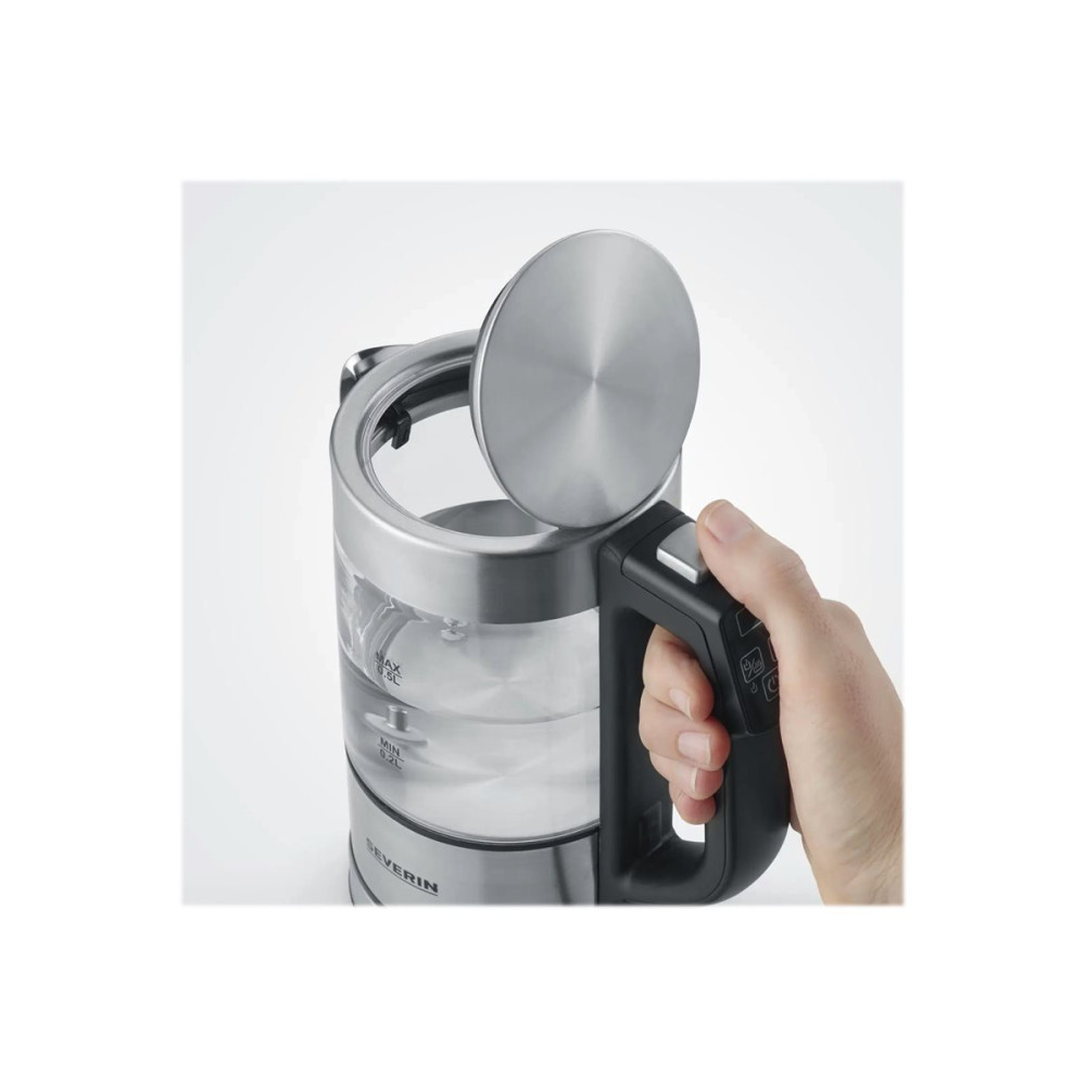 Produktbild för SEVERIN WK 3458 - vattenkokare - borstat rostfritt stål/glas