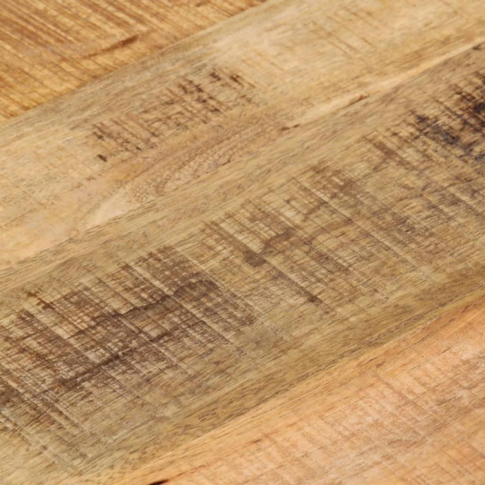 Produktbild för Bordsskiva Ø 50x3,8 cm rund massivt grovt mangoträ