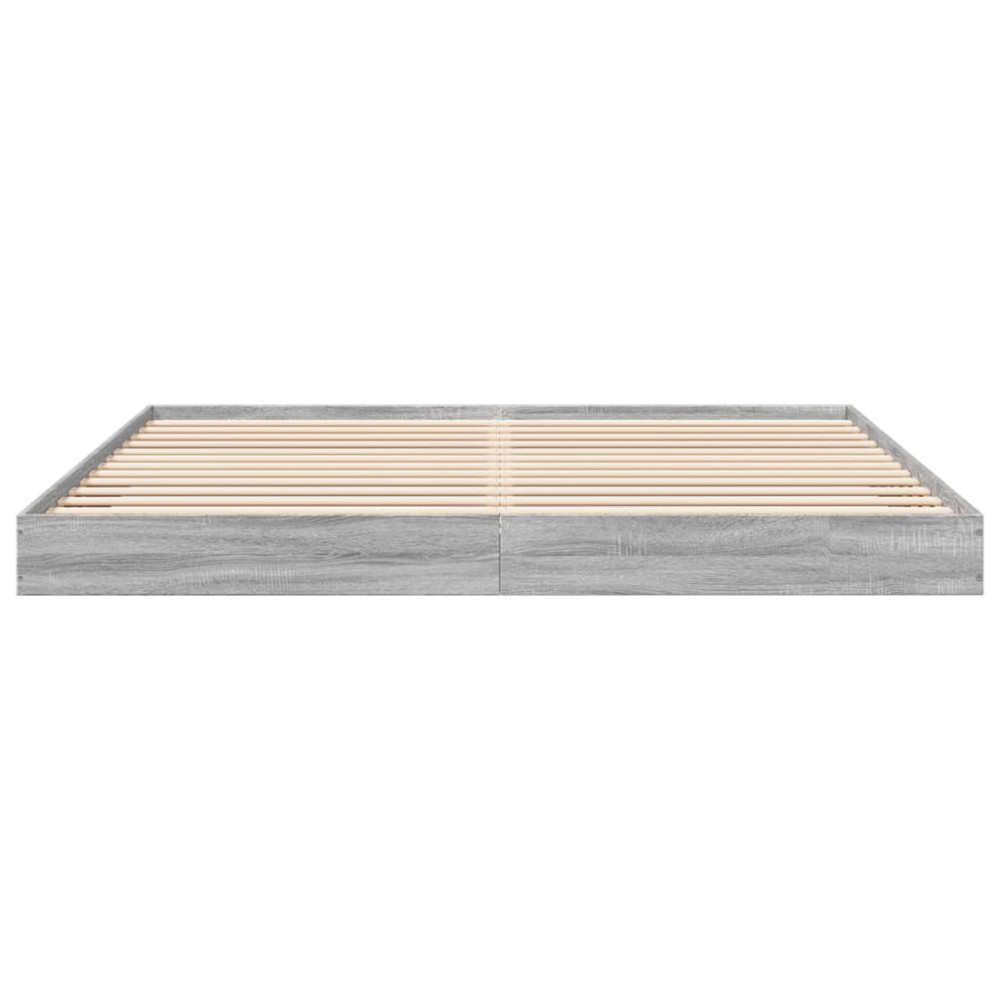 Produktbild för Sängram utan madrass grå sonoma 180x200cm konstruerat trä
