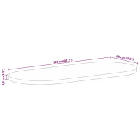 Produktbild för Bordsskiva 120x60x3,8 cm oval massivt mangoträ
