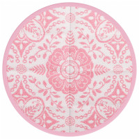 Produktbild för Utomhusmatta rosa Ø200 cm PP