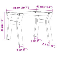 Produktbild för Bordsben för soffbord Y-ram 50x40x38 cm stål