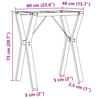 Produktbild för Bordsben för matbord Y-ram 60x40x73 cm gjutjärn