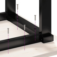 Produktbild för Bordsben för matbord O-ram 180x80x73 cm gjutjärn