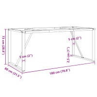 Produktbild för Bordsben för matbord O-ram 180x80x73 cm gjutjärn