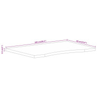 Produktbild för Skrivbordsskiva med båge 100x60x2,5 cm massivt grovt mangoträ