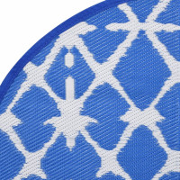 Produktbild för Utomhusmatta blå och vit Ø200 cm PP