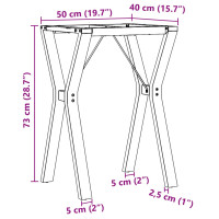 Produktbild för Bordsben för matbord Y-ram 50x40x73 cm stål