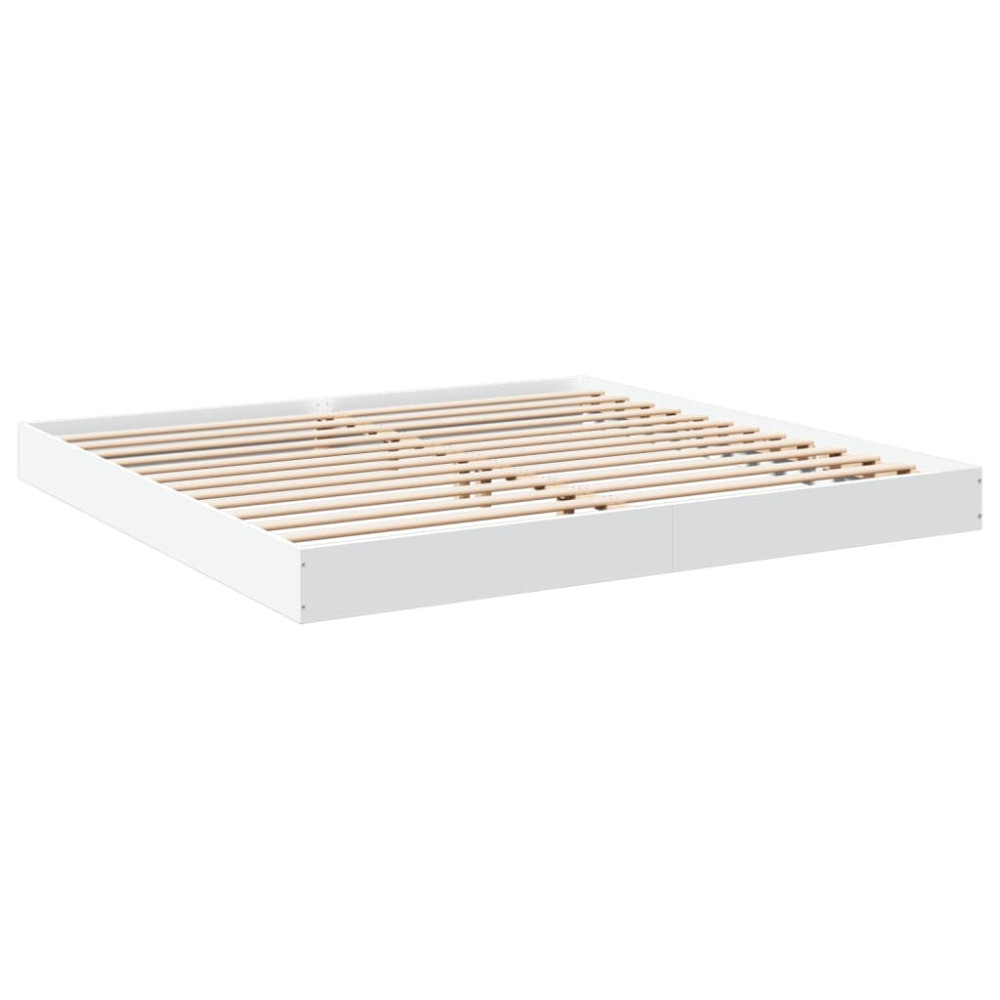 Produktbild för Sängram utan madrass vit 180x200cm konstruerat trä