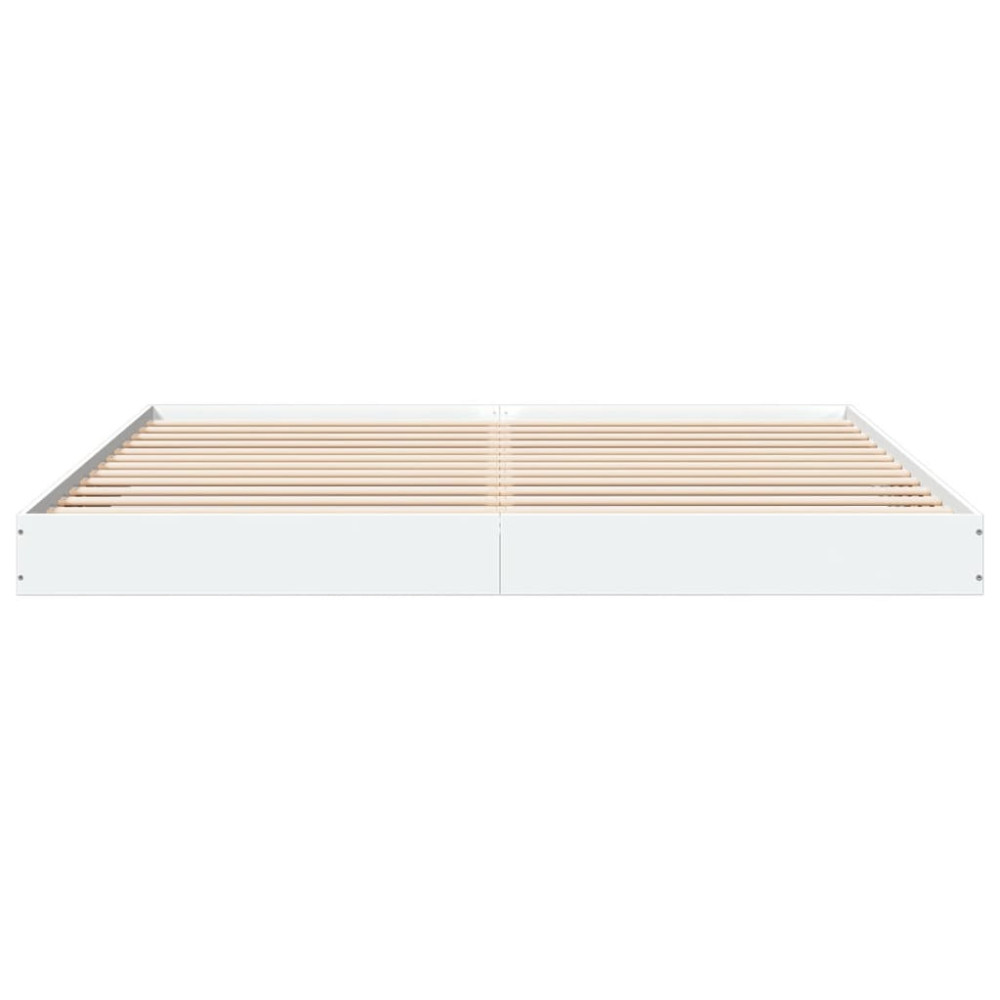Produktbild för Sängram utan madrass vit 180x200cm konstruerat trä
