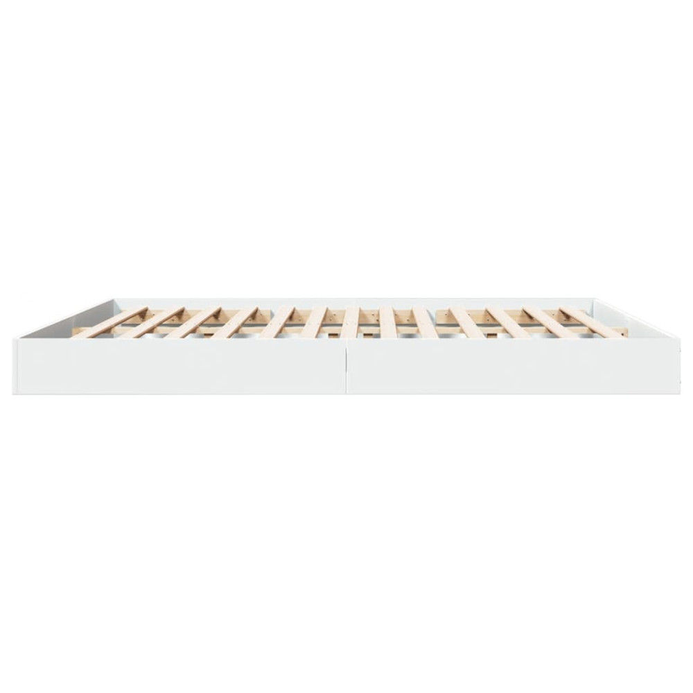 Produktbild för Sängram utan madrass vit 180x200cm konstruerat trä
