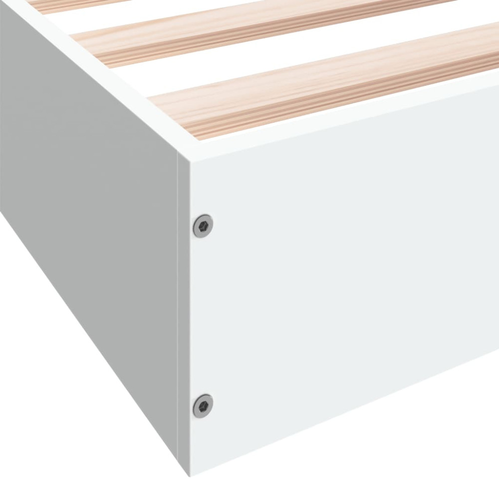 Produktbild för Sängram utan madrass vit 180x200cm konstruerat trä