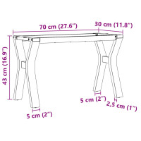 Produktbild för Bordsben för soffbord Y-ram 70x30x43 cm stål