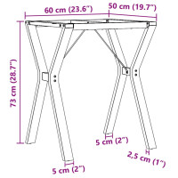 Produktbild för Bordsben för matbord Y-ram 60x50x73 cm gjutjärn