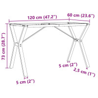 Produktbild för Bordsben för matbord Y-ram 120x60x73 cm gjutjärn