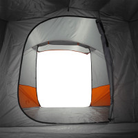 Produktbild för Campingtält tunnel 4 personer grå och orange vattentätt
