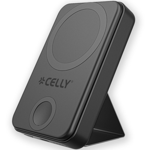 Celly MAGPBW10000 PowerBank 10W/2,5W MagSafe Trådlös laddning integrerat ställ