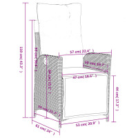 Produktbild för Justerbar trädgårdsstol med fotstöd beige konstrotting