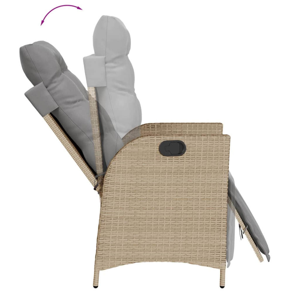 Produktbild för Matgrupp för trädgården med dynor 5 delar mixbeige konstrotting