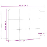 Produktbild för Dyna till huvudgavel vit och svart 90 cm konstläder