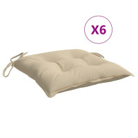 Produktbild för Stolsdynor 6 st beige 40x40x7 cm oxfordtyg