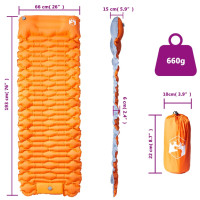 Produktbild för Självuppblåsande campingmadrass med kudde 1 person orange