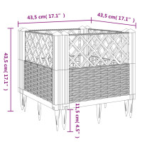 Produktbild för Odlingslåda med piggar ljusgrå 43,5x43,5x43,5 cm PP