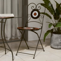 Produktbild för Caféstolar fällbara 2 st terrakotta och vit keramik