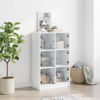 Produktbild för Skåp med dörrar vit 68x37x109 cm konstruerat trä
