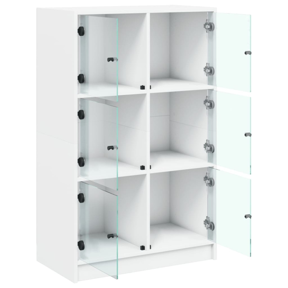 Produktbild för Skåp med dörrar vit 68x37x109 cm konstruerat trä
