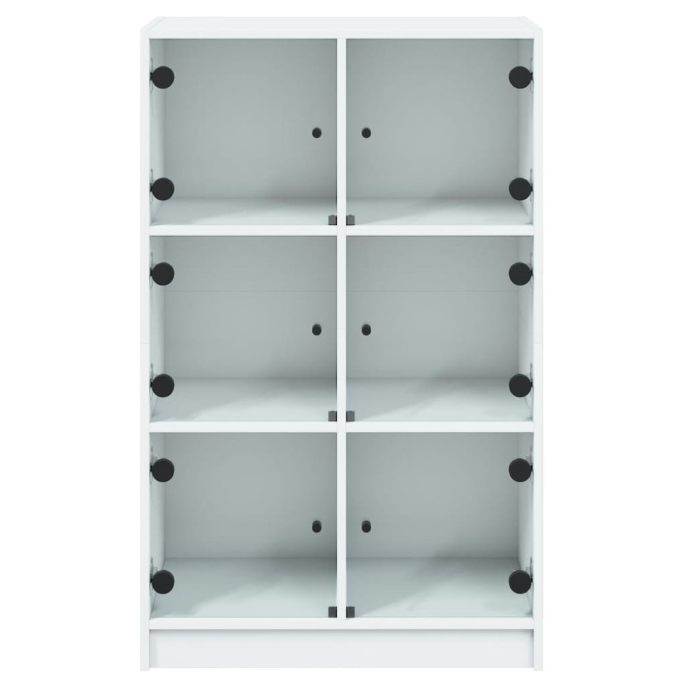 Produktbild för Skåp med dörrar vit 68x37x109 cm konstruerat trä