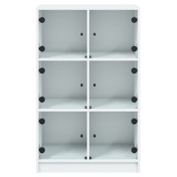 Produktbild för Skåp med dörrar vit 68x37x109 cm konstruerat trä