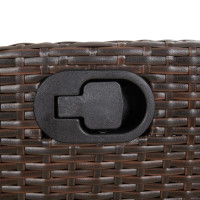 Produktbild för Justerbar trädgårdsstol med fotstöd brun konstrotting