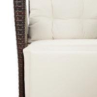 Produktbild för Justerbar trädgårdsstol med fotstöd brun konstrotting