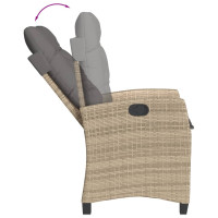 Produktbild för Matgrupp för trädgården 3 delar med dynor beige konstrotting