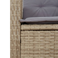 Produktbild för Matgrupp för trädgården 3 delar med dynor beige konstrotting