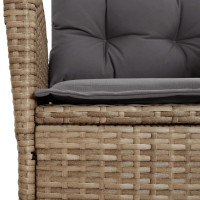 Produktbild för Matgrupp för trädgården med dynor 5 delar beige konstrotting
