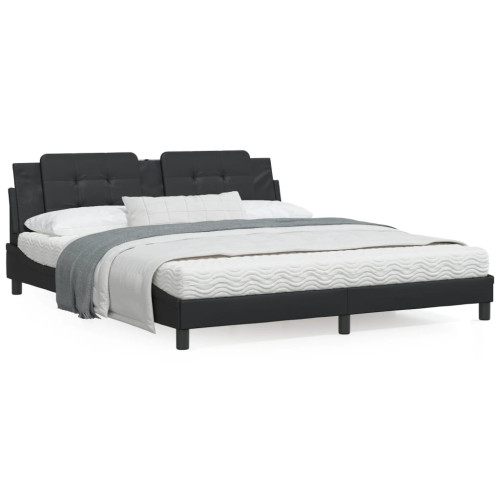 vidaXL Bed Frame without Mattress "Zadar" Black 180x200 cm Faux Leather - Sängar & Sängramar