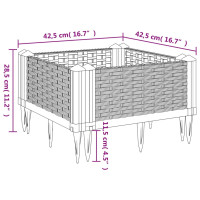 Produktbild för Odlingslåda med piggar vit 42,5x42,5x28,5 cm PP